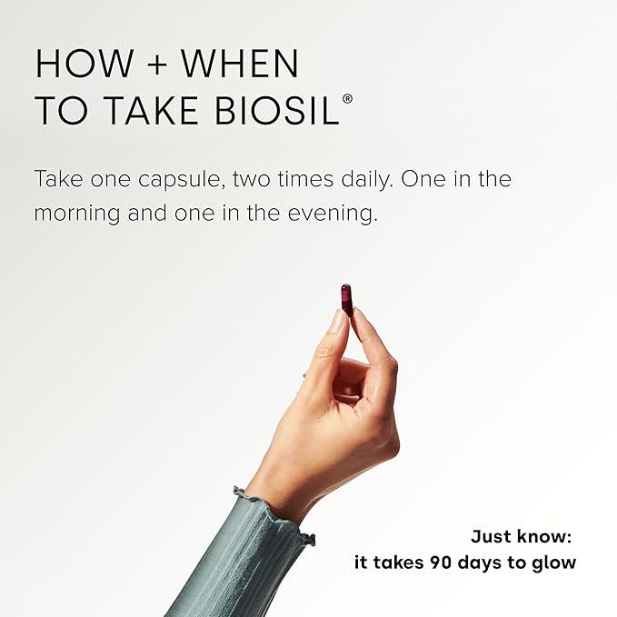 Biosil Advanced Hair + Nail Care - 60 Capsules - Grow, Strengthen & Thicken Hair and Nails - with Patented ch-OSA & Biotin - 30-Day Supply