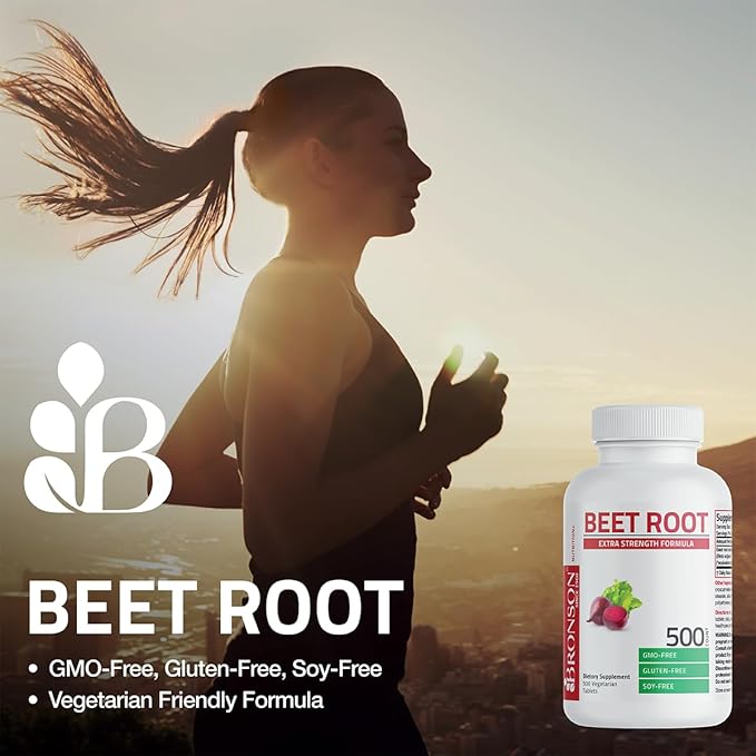 Bronson Beet Root Extra Strength (Equivalent to 2000mg Beet Root per Serving from 500mg 4:1 Extract), Non-GMO, 120 Vegetarian Tablets