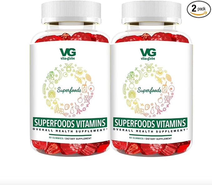VitaGlobe Super Foods Gummies - Immune Booster, 120 Count (Pack of 2)