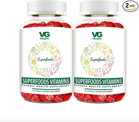 VitaGlobe Super Foods Gummies - Immune Booster, 120 Count (Pack of 2)