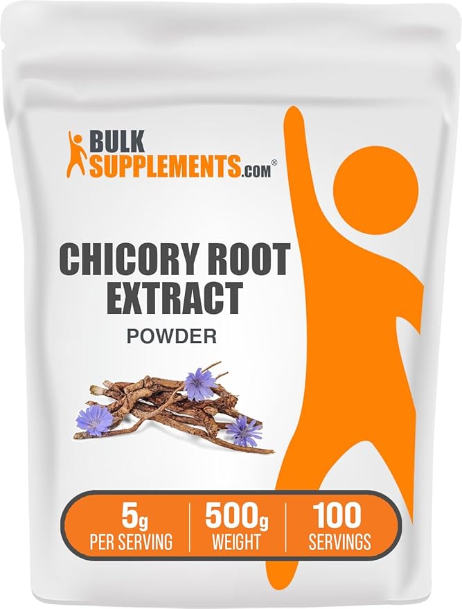 BulkSupplements.com Chicory Extract Powder - Chicory Root Supplement, Chicory Root Powder - Fiber Supplement, Gluten Free, 5g per Serving, 500g (1.1 lbs) (Pack of 1)