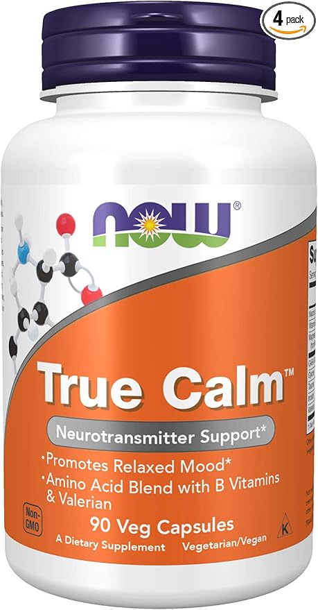 Now foods true calm 90 caps (4 Pack)