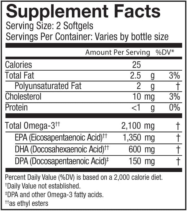 OceanBlue Professional Omega-3 2100-60 Count - High-Potency Triple Strength Burpless Fish Oil Supplement with EPA, DHA & DPA - Orange Flavor, 30 Servings