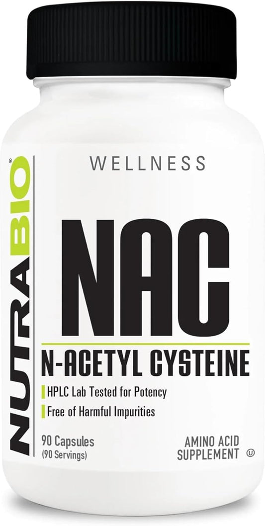 NutraBio N-Acetyl Cysteine Supplement (NAC) - 90 Capsules, 600mg Each - Powerful Anti-Oxidant - Immune Support - Boost Glutathione