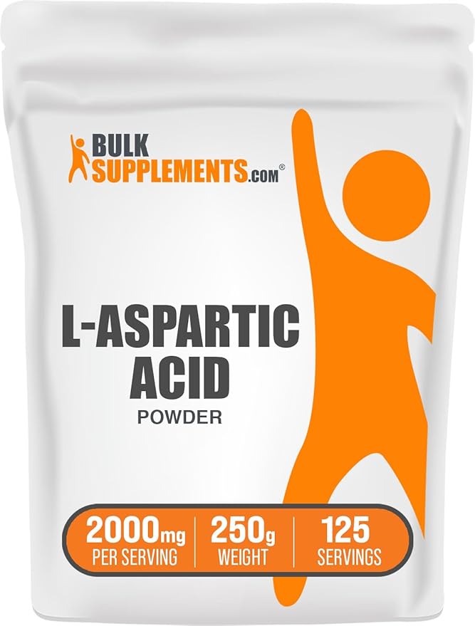 BulkSupplements.com L-Aspartic Acid Powder - Aspartic Acid Supplement, Amino Acids Supplement for Energy Support - Gluten Free, 2000mg per Serving, 250g (8.8 oz) (Pack of 1)