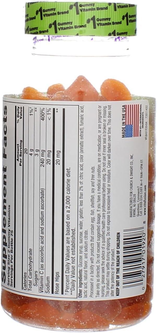VitaFusion Power C Gummy Vitamins for Adults Absolutely Orange - 150 ct, Pack of 3