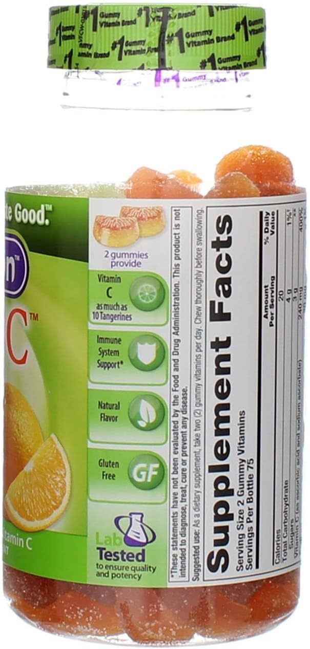 VitaFusion Power C Gummy Vitamins for Adults Absolutely Orange - 150 ct, Pack of 3