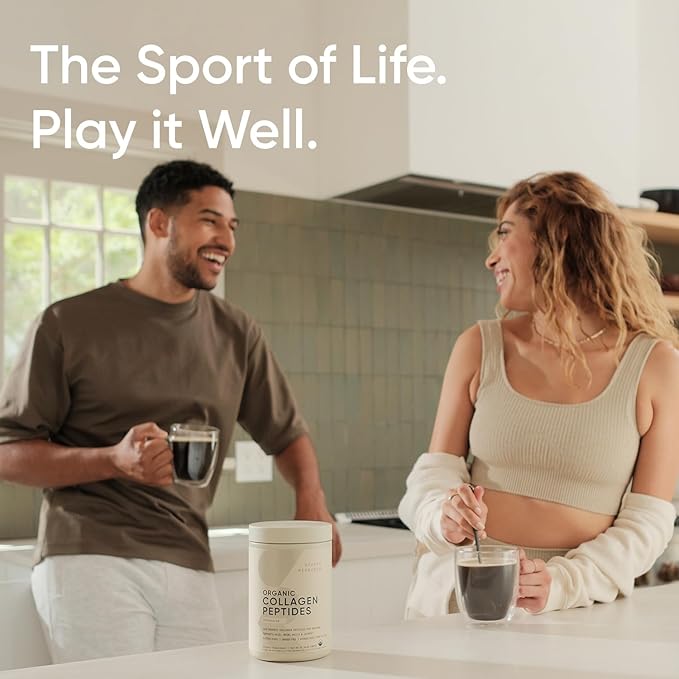 Sports Research­® Organic Collagen Peptides - Hydrolyzed Type I & III Collagen Protein Powder Made Sustainably from Grass-Fed Cows - Unflavored - 30 Servings
