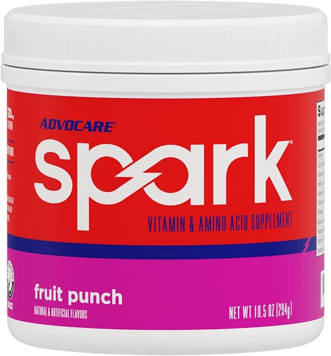 AdvoCare Spark Vitamin & Amino Acid Supplement - Focus & Energy Drink Powder Mix with Vitamin A, B-6, C & E - Also Includes L-Carnitine & L-Tyrosine - Fruit Punch, 10.5 oz