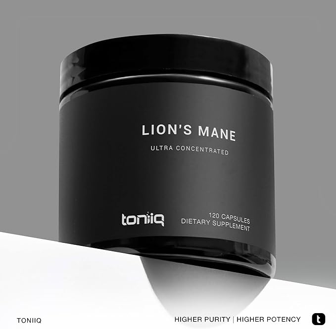 Toniiq 18,000mg 10x Concentrated Ultra High Strength Extract - Made with Lions Mane Mushroom - 30% Polysaccharides - Highly Concentrated and Bioavailable - 120 Veggie Capsules