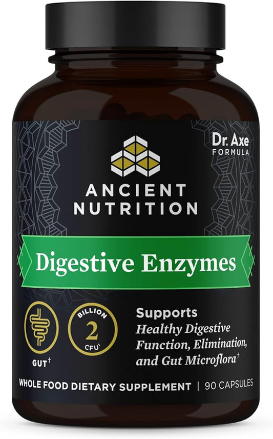 Digestive Enzymes by Ancient Nutrition, Supports Gut Health, Promotes Healthy Digestive Function, 90 Ct