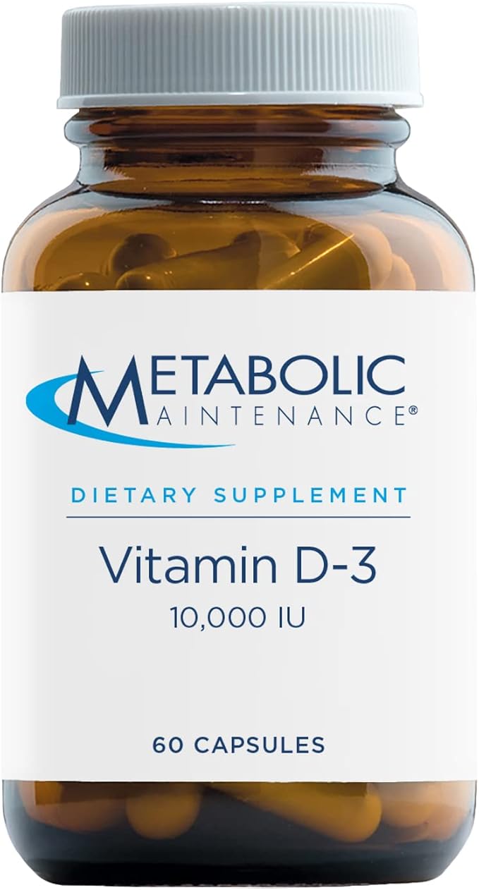 Metabolic Maintenance Vitamin D-3 10,000 IU - Easier Absorption D3 for Immune, Mood + Cardiovascular Support (60 Capsules)