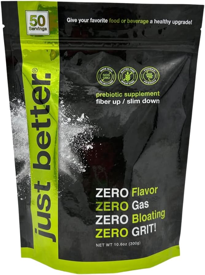 Prebiotic Fiber Supplement for a Healthy Gut | Fiber Powder with Zero Grit Zero Taste and No Bloating or Gas | Feel Full Faster | Keto Non-GMO Gluten Free Vegan 50 Servings