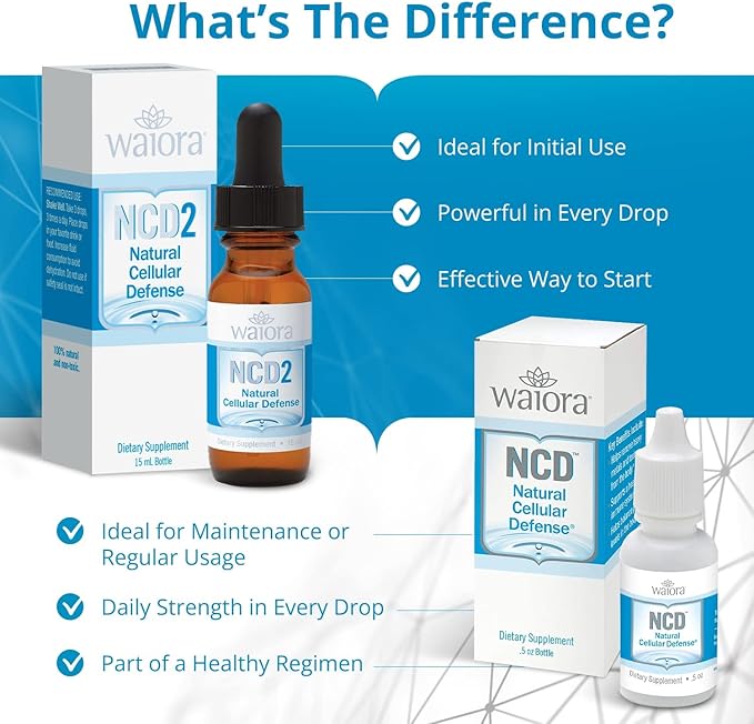 Waiora Natural Cellular Defense (NCD) Liquid Zeolite Drops, Clinoptilolite for Men & Women - Supplement for Immune, Healthy Gut Support, Cleanse, pH Balance (0.5oz Bottle, 4 ct – 360 serv)…