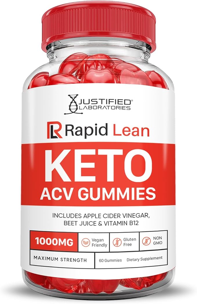 (10 Pack) Rapid Lean ACV Gummies Advanced Formula 1000MG Rapid Lean Gummies Apple Cider Vinegar Formulated with Pomegranate Beet Juice Powder B12 Vegan Non GMO 600 Gummys
