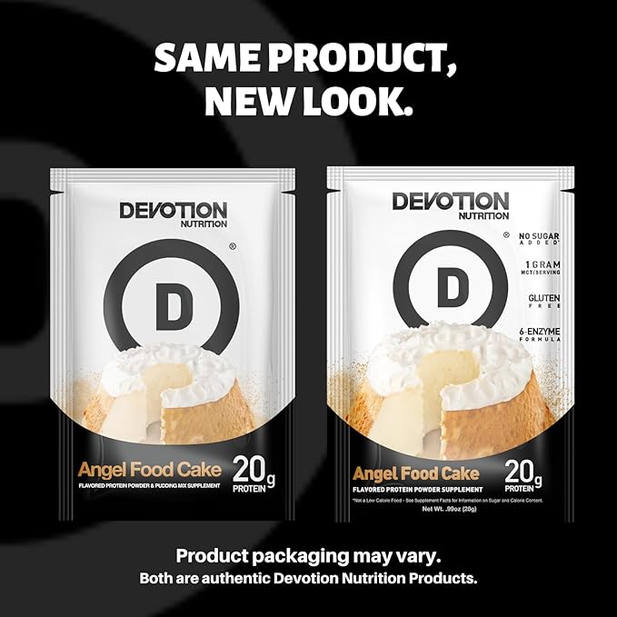 Devotion Nutrition Protein Powder Blend | Gluten Free, Keto Friendly, No Added Sugars | 1g MCT | 20g Whey & Micellar Protein | 12 Count Packets (Mocha Java Chip)