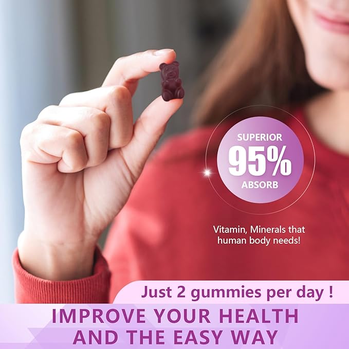 Calcium Magnesium Zinc with Vitamin D3 Supplement, Sugar Free Calcium Gummies for Women Men, High Absorption Zinc Gummies for Bone & Muscle & Immune Health, Vegan Elderberry Flavor - 120 Count