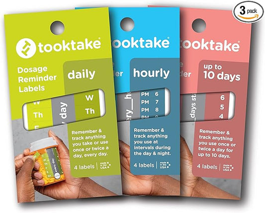 Tracking Stickers/Mixed 3 Pack-Vitamins & Medication in All Forms,Vitamin Organizer,Easy Pill Tracker, Daily Pill Organizer,Medicine Organizer,Weekly Pill Box,7 Day Week, AM/PM,Day & Night