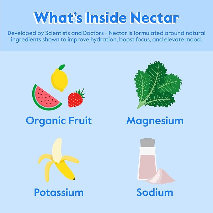 Nectar Sugar Free Electrolytes Powder - Organic Fruit No Sugar or Calories - Hydration Powder for Dehydration Relief and Rapid Rehydration - Keto and Paleo (Berry 40 Serving Tub)
