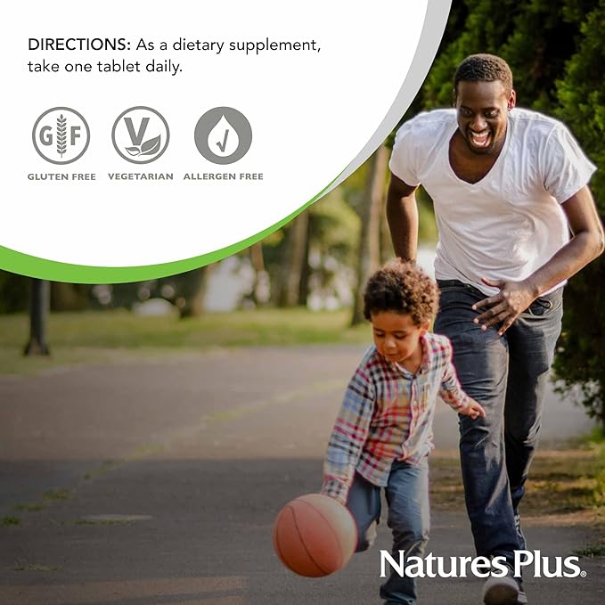 Natures Plus Vitamin B1 (Thiamin HCI), Sustained Release - 300 mg, 90 Vegetarian Tablets - Gluten-Free - 90 Servings