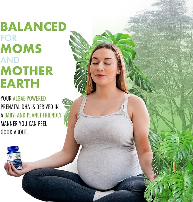 Vegan Prenatal Vitamins with DHA (60 Count) Omega-3 – Qwell Better Than Fish Oil, Brain Function – 820 Mg Algae DHA & EPA, Vegan Prenatal Vitamins with Vitamin E, Carrageenan-Free