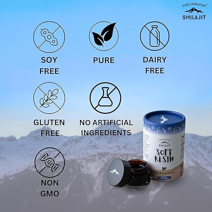 Himalayan Shilajit by Pure Himalyan Shilajit, Grade A Himalayan Soft Resin, Energy & Immune Support, Natural Source of Fulvic Acid & 85+ Trace Minerals Supplement for Men & Women (15ml/0.5oz)
