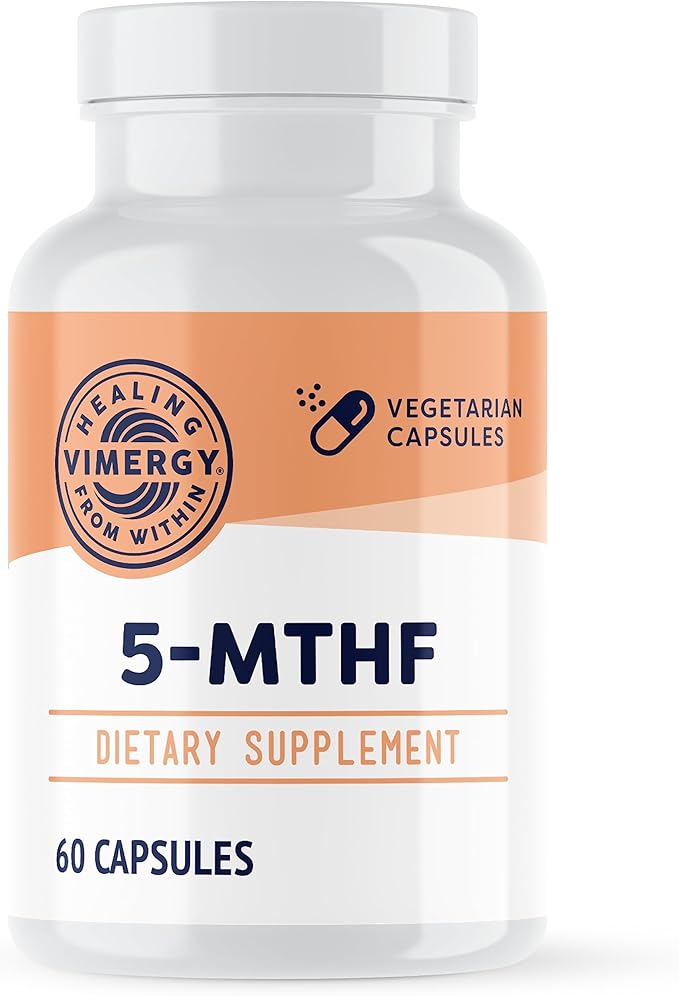 Vimergy 5-MTHF Capsules– Supports Brain & Cardiovascular Health* – Promotes Energy Production* – Kosher, Vegan & Gluten-Free – (60 ct.)