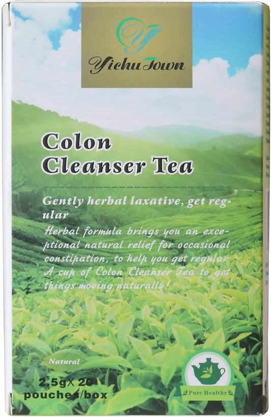 Colon Cleanser Tea, Herbal Laxative Tea, Relieve Constipation and Body Detox, Supports Healthy Gut and Digestion, 20 Tea Bags