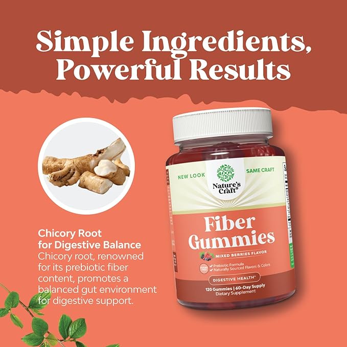 Sugar Free Fiber Gummies for Adults - High Fiber Supplement Gummies Vitamins for Adults with Prebiotic Soluble Chicory Root for Immunity and Digestive Support - Non GMO Halal Vegan Kosher Gluten Free