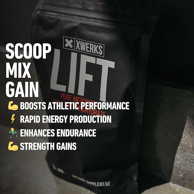 Lift Micronized Creatine Monohydrate Powder, Unflavored, 80 Servings - 100% Pure Natural 5000mg Formula Creatines - Highly Soluble Mass Gainer Bulk Supplement - Pre Workout for Muscle Growth & Repair