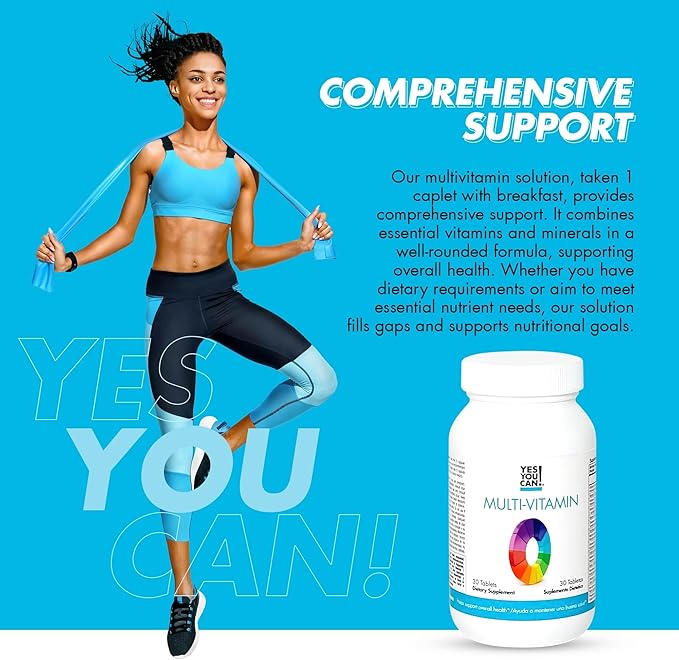 Yes You Can! Daily Multivitamins for Men and Women - Helps Assist Overall Health & Well-Being, Contains Antioxidants, Rich in Vitamin A, B, C & E - Daily Vitamins - 30 Tablets - 2 Pack