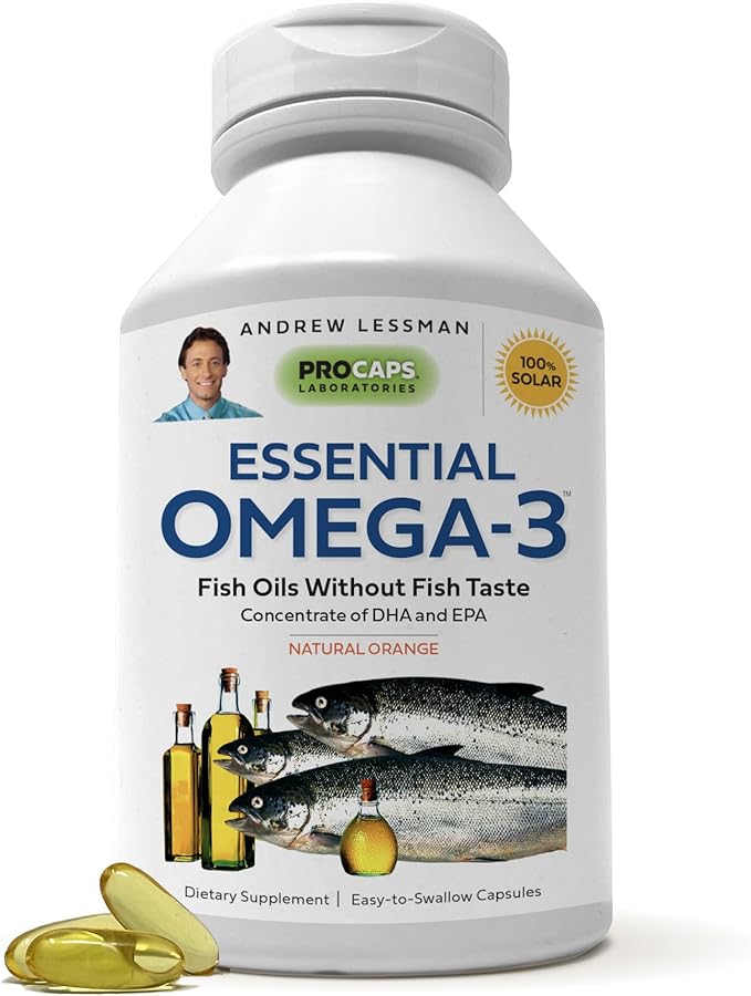 Andrew Lessman Essential Omega-3 Orange - 600 Softgels - Ultra-Pure, High Potency Omega-3 Oils. High DHA, No Stomach Upset, No Contaminants, No Mercury. Small Easy to Swallow Softgels