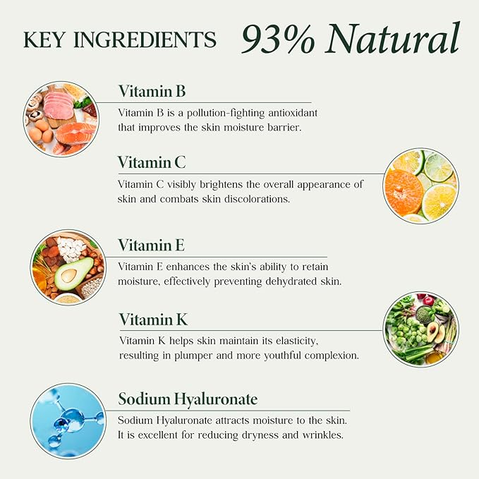 CLARA'S NEW YORK Multi Vitamin Facial Serum 30ml Antioxidants with Vitamin B C E K Concentration (for Hydration, Redness Calming, Sebum control) - Made in USA