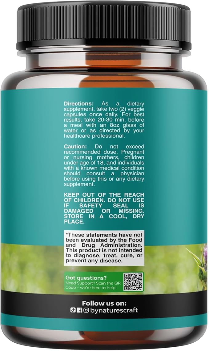 Liver Cleanse and Detox & Repair Formula - Herbal Liver Support Supplement with Milk Thistle Dandelion Root & Artichoke Extract for Liver Health - Silymarin Milk Thistle Liver Detox Capsules