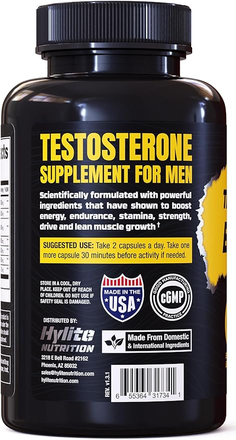 Testosterone Booster - Testosterone Supplement for Men - Male Enhancing Pills for Muscle Growth, Libido, Stamina, Strength - Tongkat Ali Muscle Builder Workout Supplement - Total T Test Boost - 2 PACK