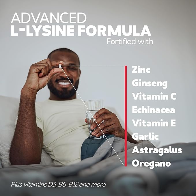 Advanced Lysine Immune Support 975 mg - Maximum Immune Support Supplement - Super Lysine Outbreak Support Pills for Adults - with Zinc, Vitamin C - 120 ct