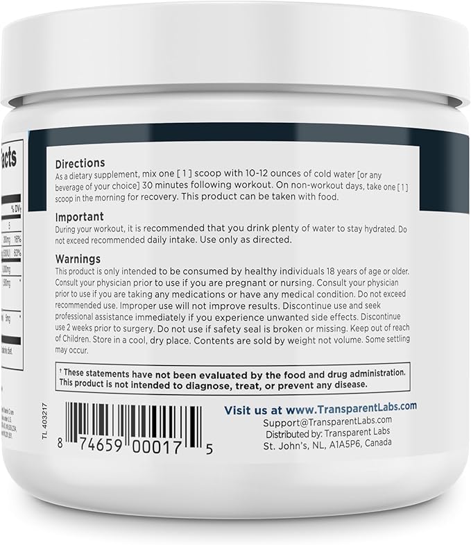 Transparent Labs Creatine HMB - Creatine Monohydrate Powder with HMB for Muscle Growth, Increased Strength, Enhanced Energy Output, and Improved Athletic Performance - 30 Servings, Unflavored