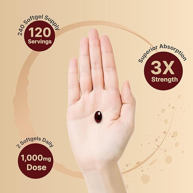 NatureBell Antarctic Krill Oil 1000mg Supplement, 240 Softgels, Natural Source of Omega-3s, EPA, DHA and Astaxanthin - No Aftertaste - Support Heart Health, Mercury Free & Non-GMO