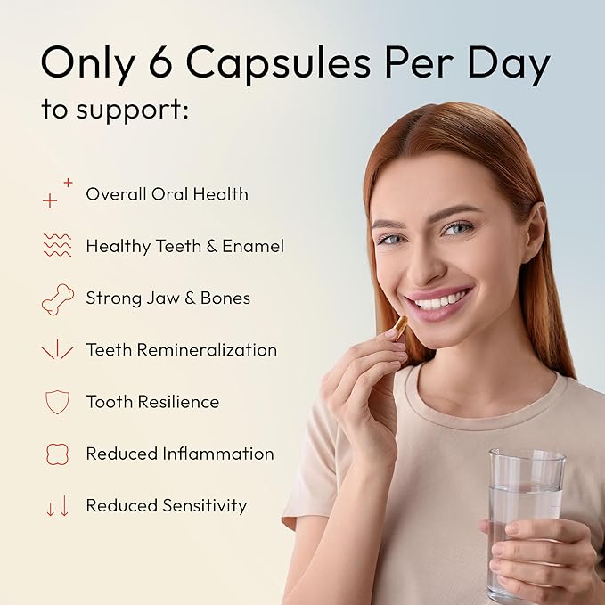 Tooth Restore Supplement for Tooth Remineralization, Teeth Remineralization & Teeth Health, Oral Health Remineralizing Tooth Powder Capsules, Teeth and Gum Vitamins, Remineralize Teeth Vitamins