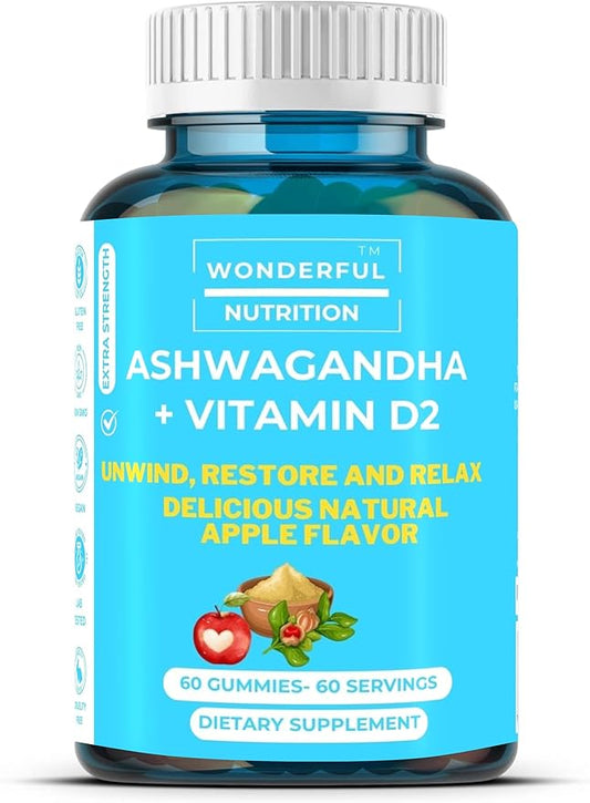Discover Blissful Balance Ashwagandha Gummies with Vitamin D2 - Your Superfood Companion in 60 Delightful Gummies