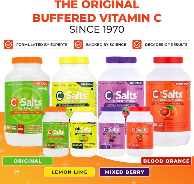 4000mg Vitamin C Powder Supplement - 100% Pure Buffered Powdered Drink with Ascorbate C - Potent Immune Support, Stomach-Friendly Absorption, Organic, Vegan, Sodium & Sugar-Free, Original 26oz