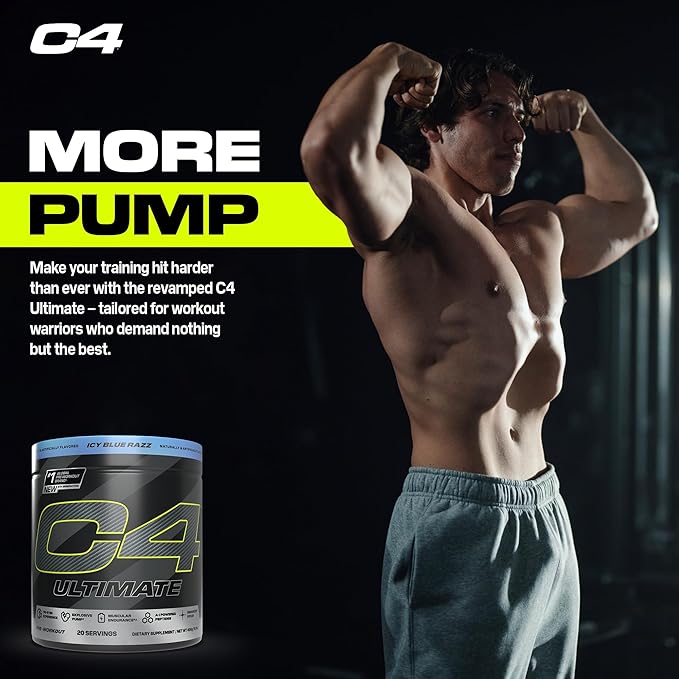 Cellucor C4 Ultimate Pre Workout Powder - Sugar Free Preworkout Energy Supplement for Men & Women - 300mg Caffeine + TeaCrine + Dynamine + Creatine - Freedom Bombsicle, 20 Servings