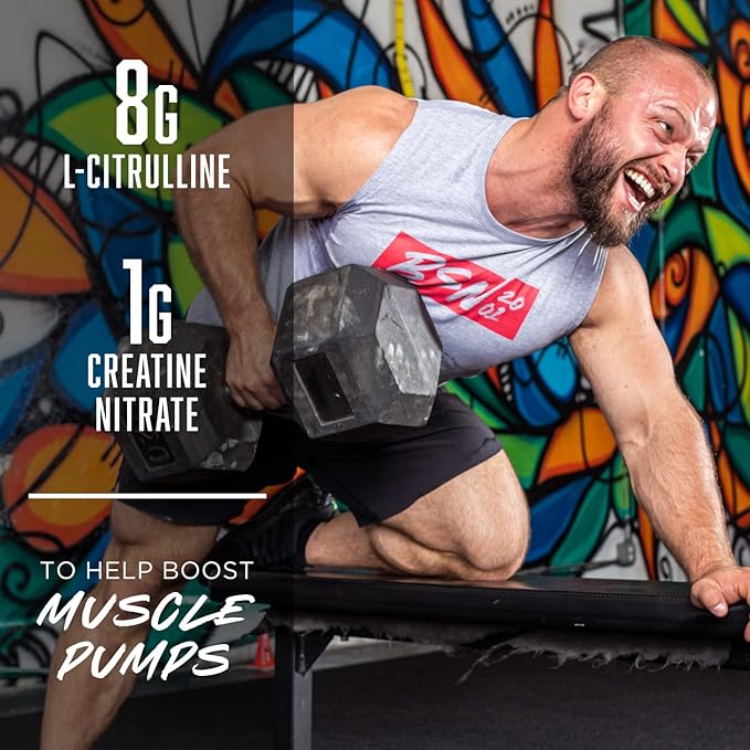 BSN N.O.-XPLODE Vaso Pre Workout Powder with 8g of L-Citrulline and 3.2g Beta-Alanine and Energy, Flavor: Jungle Juice, 24 Servings
