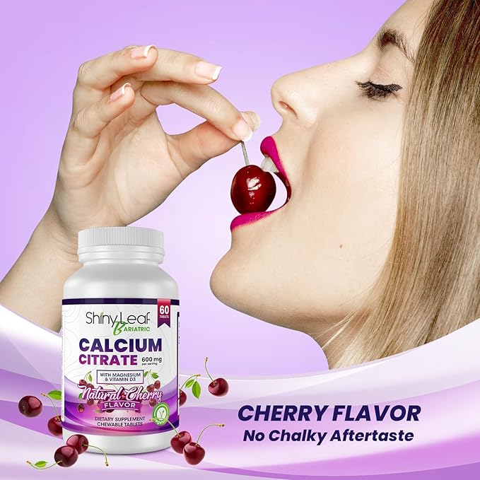 Bariatric Multivitamin with Iron Once-a-Day and Cherry Chewable Calcium Citrate for Post Bariatric Surgery Including Gastric Bypass and Sleeve (1 Month)