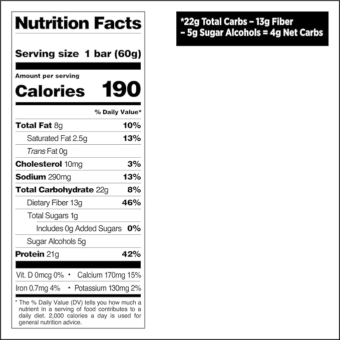 Quest Nutrition Cookies & Cream Protein Bars, 21g Protein, 1g Sugar, 4g Net Carb, Gluten Free, Keto Friendly, 12 Count