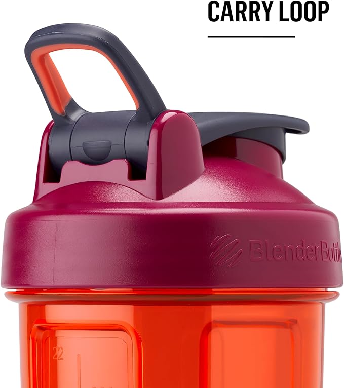 BlenderBottle Shaker Bottle Pro Series Perfect for Protein Shakes and Pre Workout, 28-Ounce, Full-Color Coral