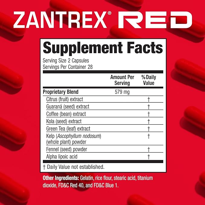 Zantrex Red, 56 Count - Weight Loss Supplement Pills – Fat Burning Pills - Metabolism Booster For Weight Loss - Lose Weight Fast For Women