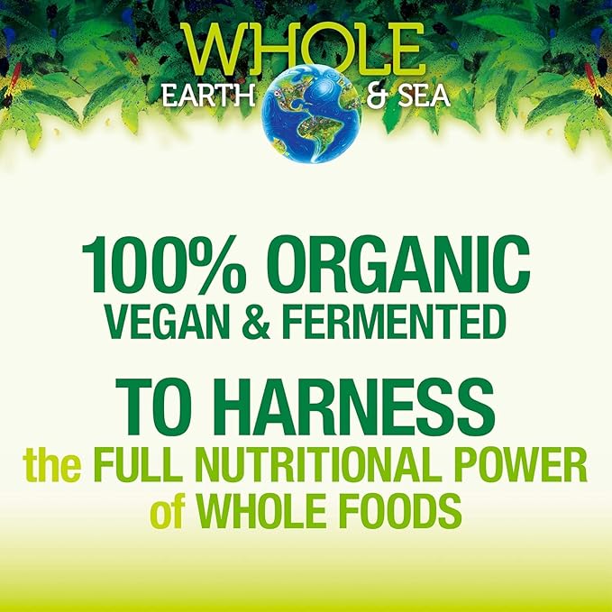 Whole Earth & Sea from Natural Factors, Organic Fermented Protein & Greens, Vegan Whole Food Supplement, Chocolate, 1lb 9 Oz