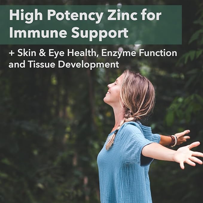 PlantFusion Vegan Zinc Supplements 22 mg – Wholefood Complex, Chelated Zinc Citrate from Organic Guava Leaf for Immune Support, 60 Capsules