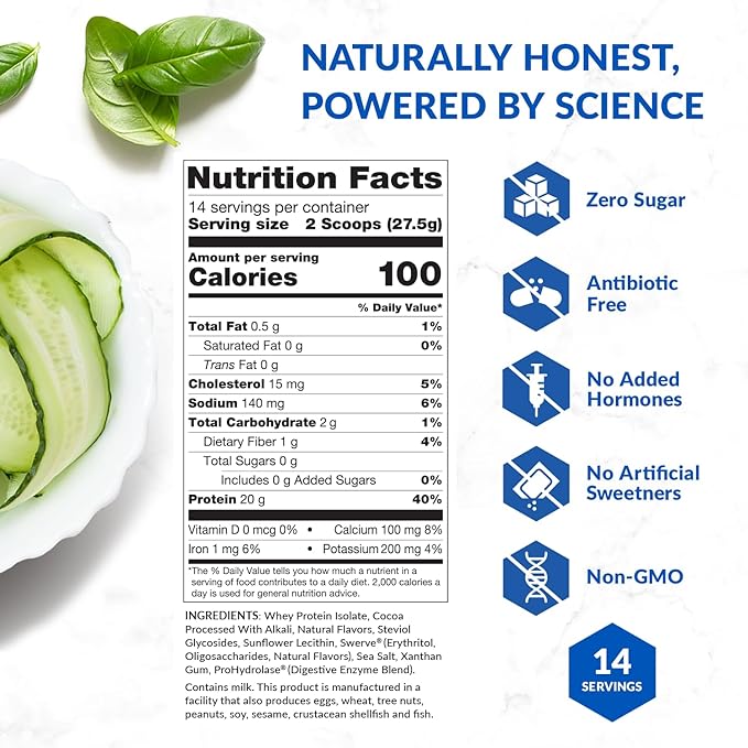BioTrust Low Carb Lite, 20 Grams of Grass-Fed Whey Protein Isolate, 100 Calories, ProHydrolase Digestive Enzymes, Non-GMO, Free from Soy and Gluten, rBGH-Free (14 Servings) (Chocolate Ice Cream)